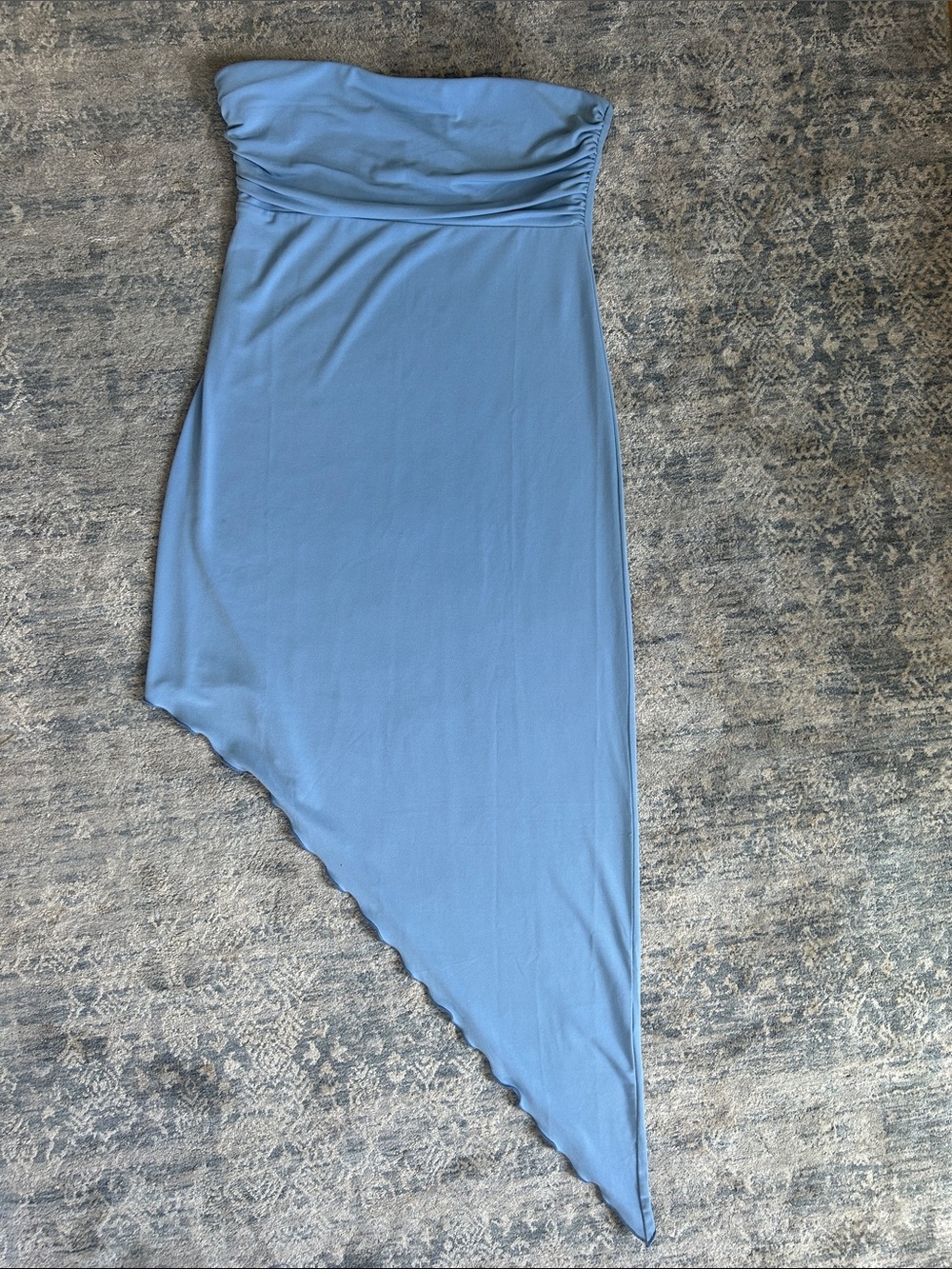 Urban Outfitters Light Blue Strapless Asymmetrical Dress